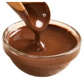 溶けたチョコを混ぜるところ