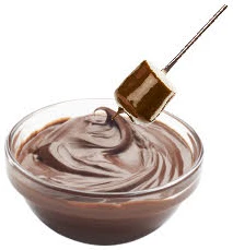 マシュマロにチョコをつけるところ